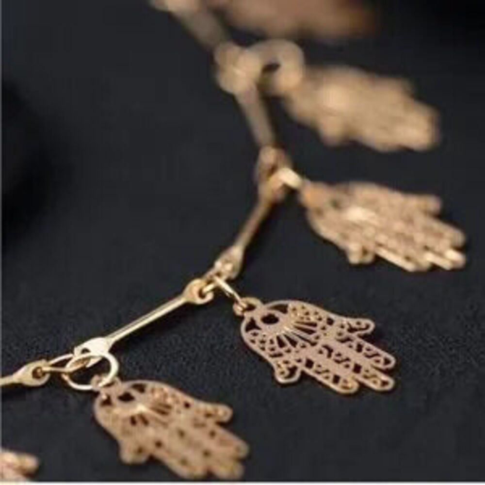 Gold 14k Gold Plated Hamsa Charm Bracelet